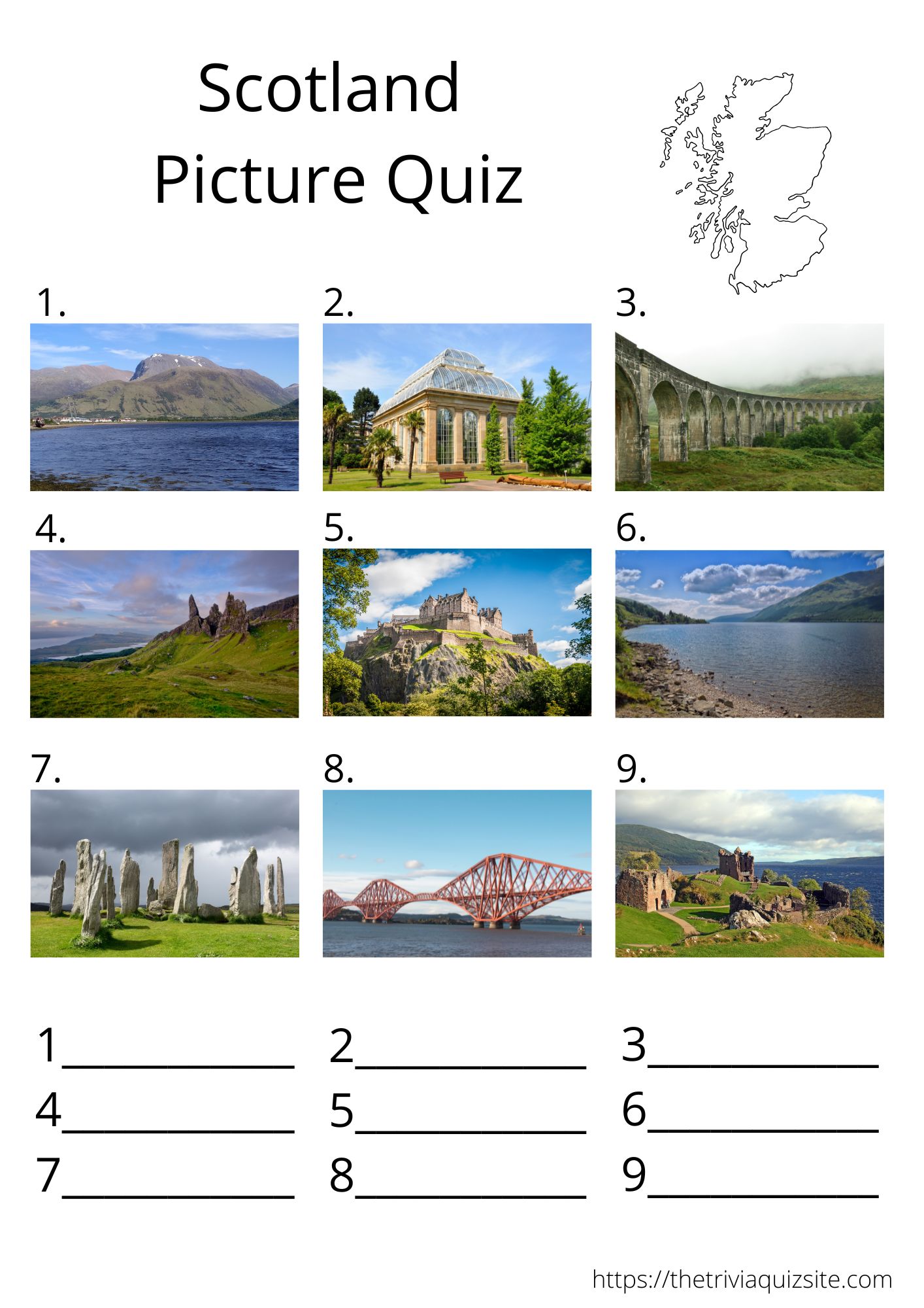 Scotland Picture quiz round